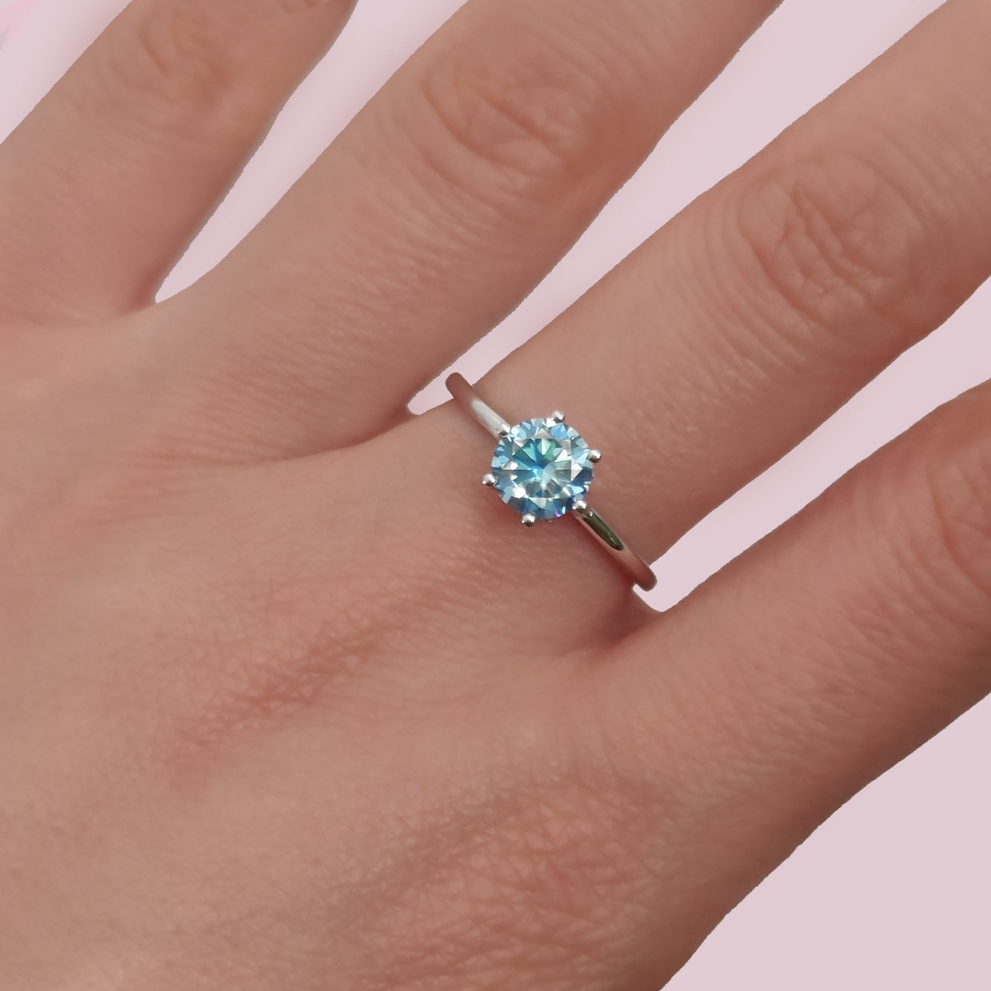 Ember of Presence: Round Cut Moissanite Ashes Ring