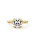 Luminous Bloom: Elegant Round Three Stones Setting Ring Lab-Grown Diamond Ring
