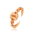 Golden Chain: Solid Gold Footprint Ring