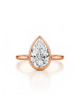 Liquid Aura: Elegant Pear Cut Solitaire Ring Lab-Grown Diamond Ring Engagement Ring