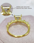 CrystalRomance:Ashes Cubic Zirconia Ring, Pet Ashes Memorial Jewelry, Cremation Ashes Ring, Ashes Keepsake Ring