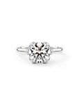 Luminous Bloom: Elegant Round Three Stones Setting Ring Lab-Grown Diamond Ring