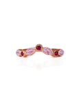 CelestialEmbrace: Solid Gold Stackable Birthstone Pregnancy Test Ring