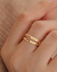 Sparkle Symphony: Solid Gold Footprint Ring Set