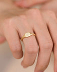 Elegant Charm: Solid Gold Footprint Ring