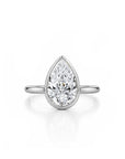 Liquid Aura: Elegant Pear Cut Solitaire Ring Lab-Grown Diamond Ring Engagement Ring