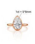 Liquid Aura: Elegant Pear Cut Solitaire Ring Lab-Grown Diamond Ring Engagement Ring