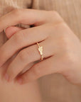 Sparkle Symphony: Solid Gold Footprint Ring Set