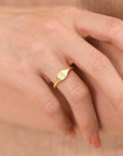 Elegant Charm: Solid Gold Footprint Ring