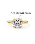 Luminous Bloom: Elegant Round Three Stones Setting Ring Lab-Grown Diamond Ring