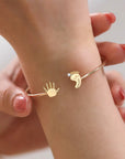 Elegant Pathway: Solid Gold Footprint Bracelet