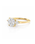 Luminous Grace: Elegant Asscher Three Stone Ring Lab-Grown Diamond Ring