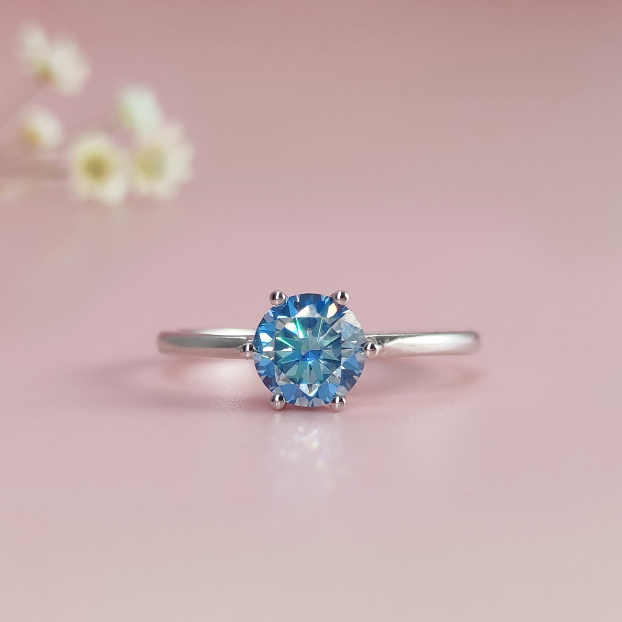 Ember of Presence: Round Cut Moissanite Ashes Ring