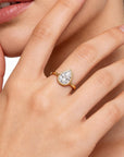Liquid Aura: Elegant Pear Cut Solitaire Ring Lab-Grown Diamond Ring Engagement Ring