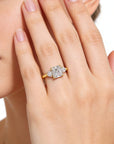 Luminous Grace: Elegant Asscher Three Stone Ring Lab-Grown Diamond Ring