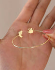 Elegant Pathway: Solid Gold Footprint Bracelet