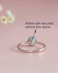 Ember of Presence: Round Cut Moissanite Ashes Ring