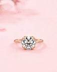 Luminous Bloom: Elegant Round Three Stones Setting Ring Lab-Grown Diamond Ring