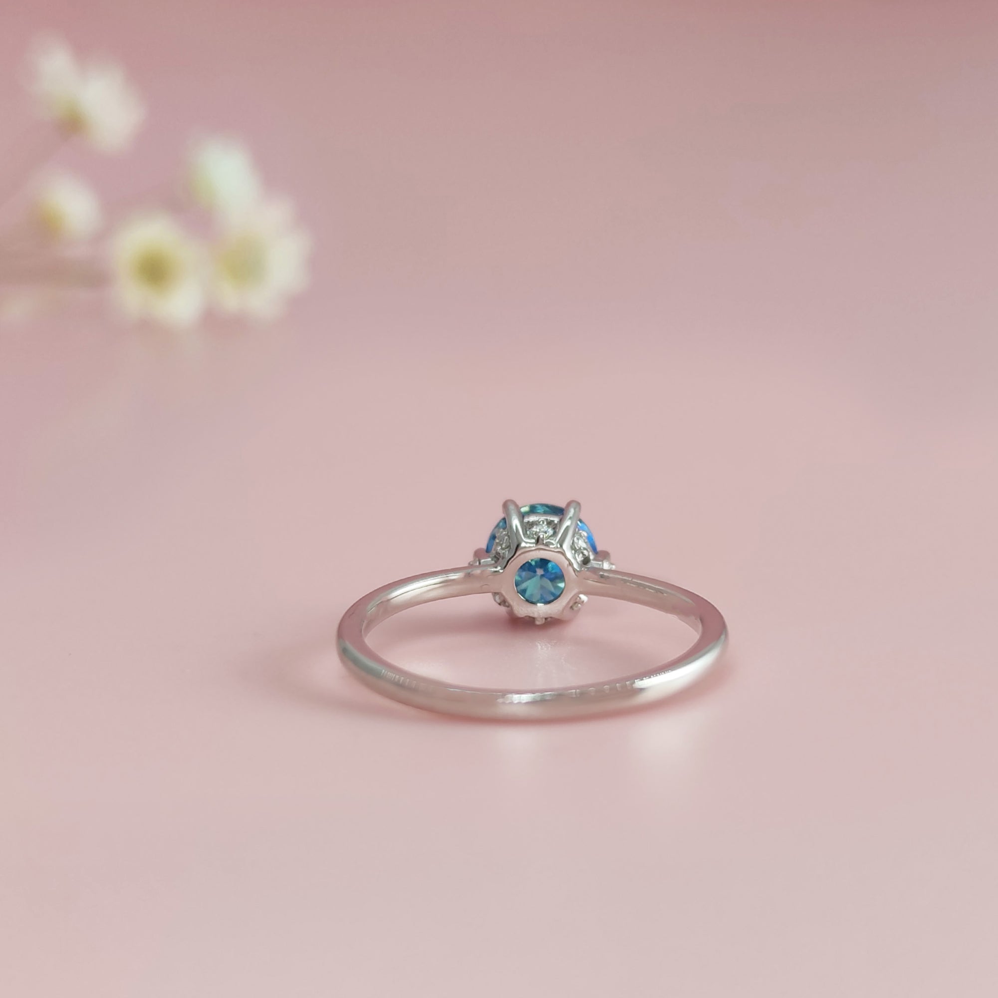 Ember of Presence: Round Cut Moissanite Ashes Ring