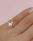 Whispering Heartleaf: Solid Gold Breastmilk Ring set