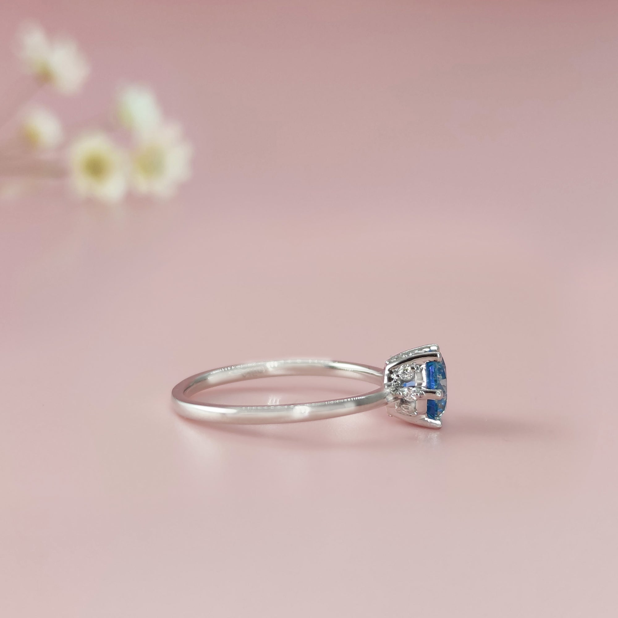 Ember of Presence: Round Cut Moissanite Ashes Ring
