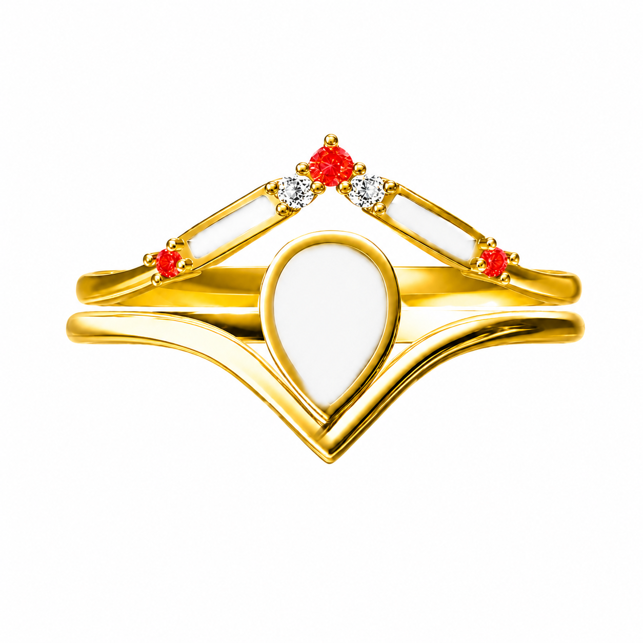 Mondscheinträne: Muttermilchring-Set aus massivem Gold