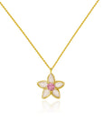 MilkBlossom: Solid Gold Birthstone Breast Milk Necklace