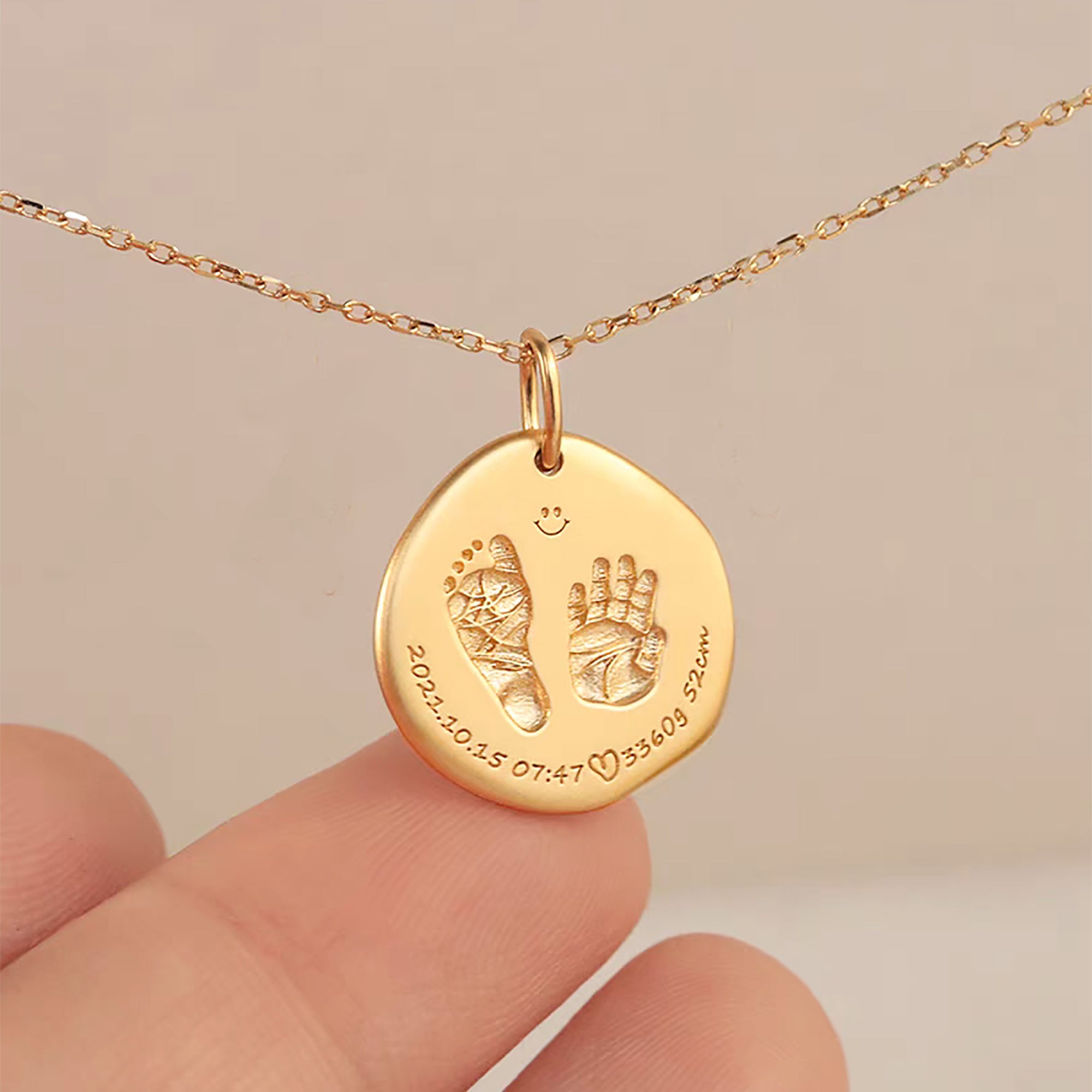 Whimsy Tracks: Solid Gold Footprint Necklace