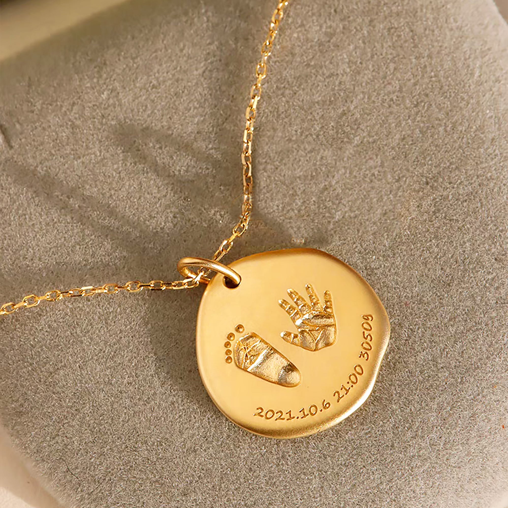 Whimsy Tracks: Solid Gold Footprint Necklace