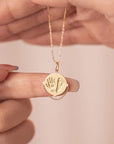 Vogue Cross-Tread:Solid Gold Footprint Necklace