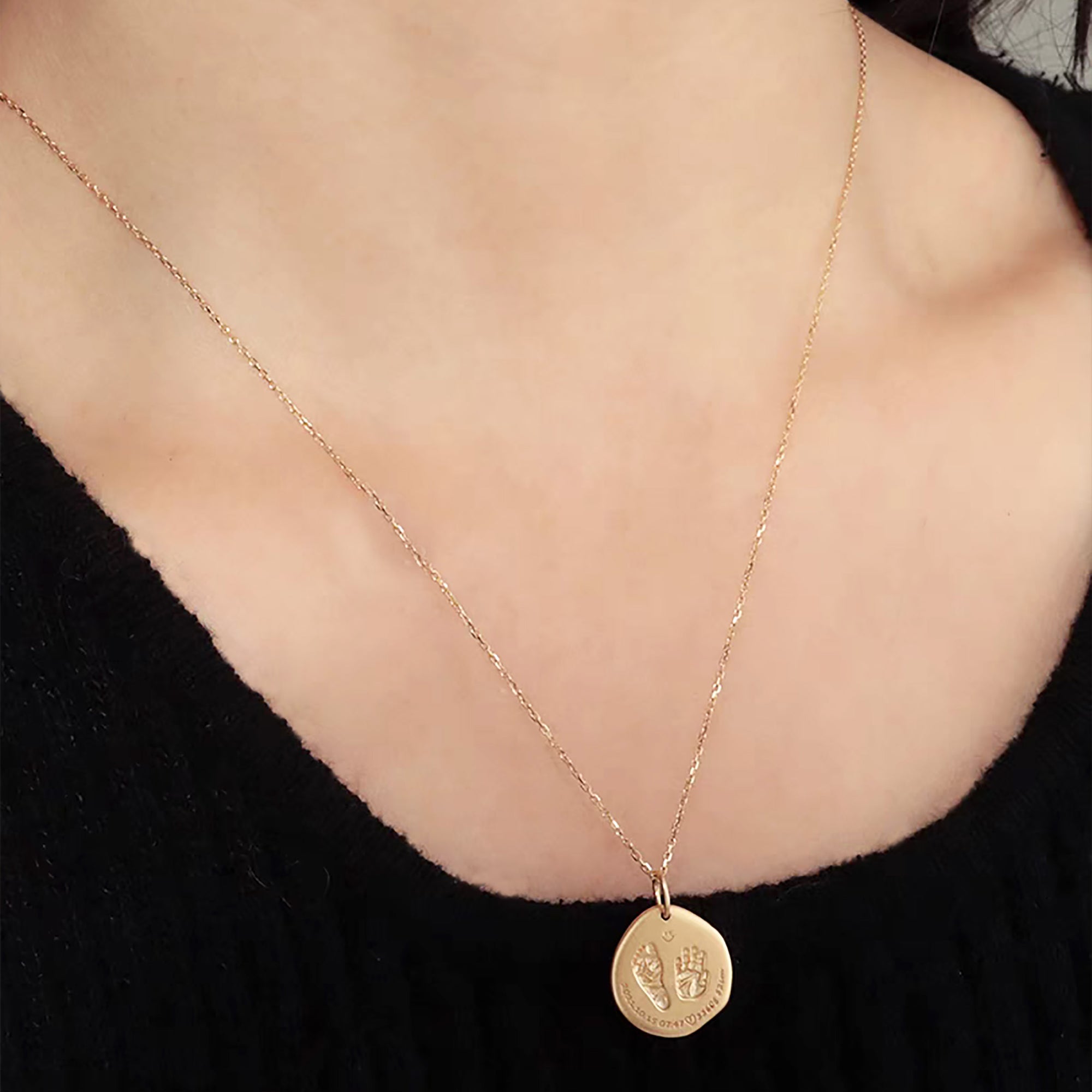 Whimsy Tracks: Solid Gold Footprint Necklace