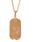 MomentoGleam: Solid Gold Footprint Necklace