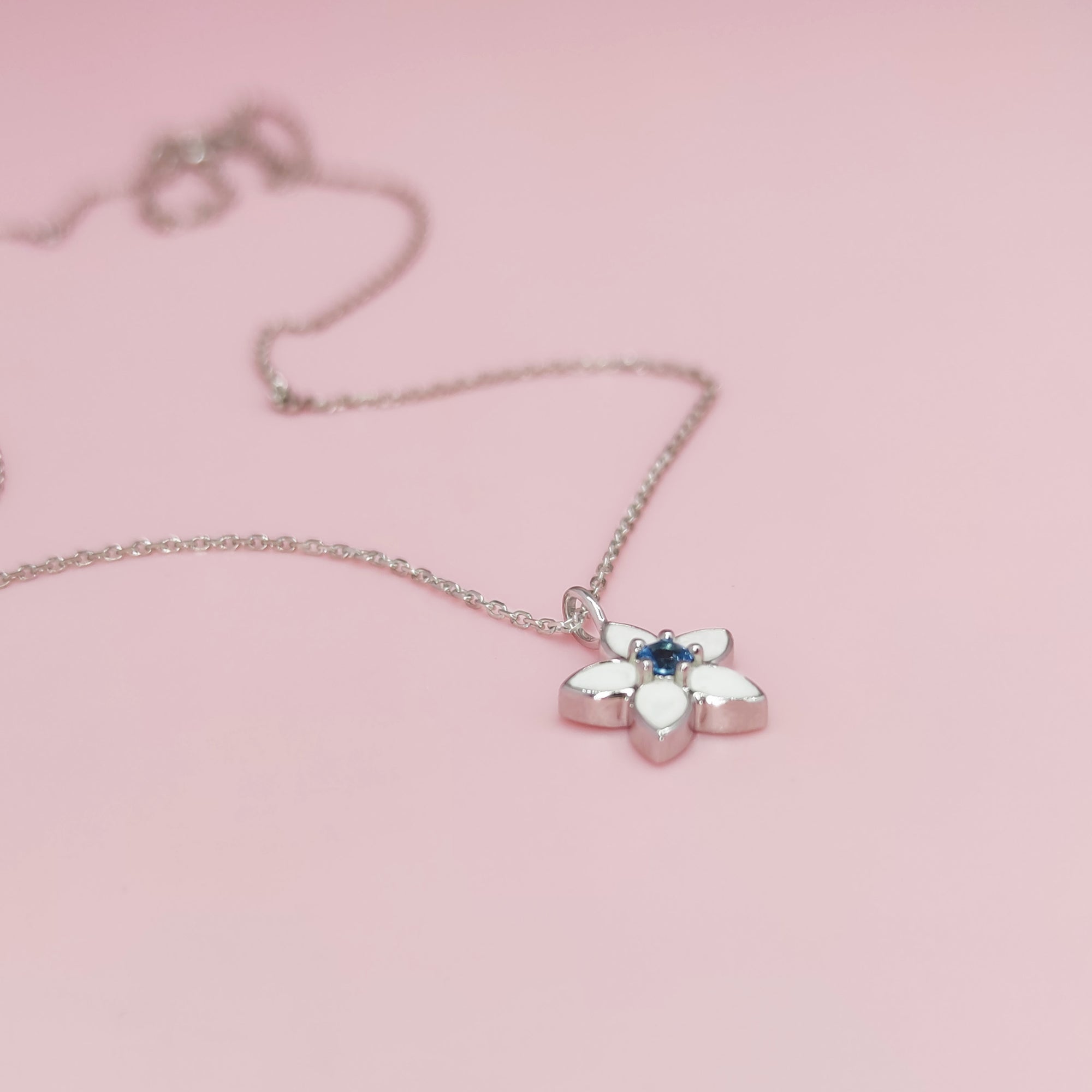 MilkBlossom: Solid Gold Birthstone Breast Milk Necklace