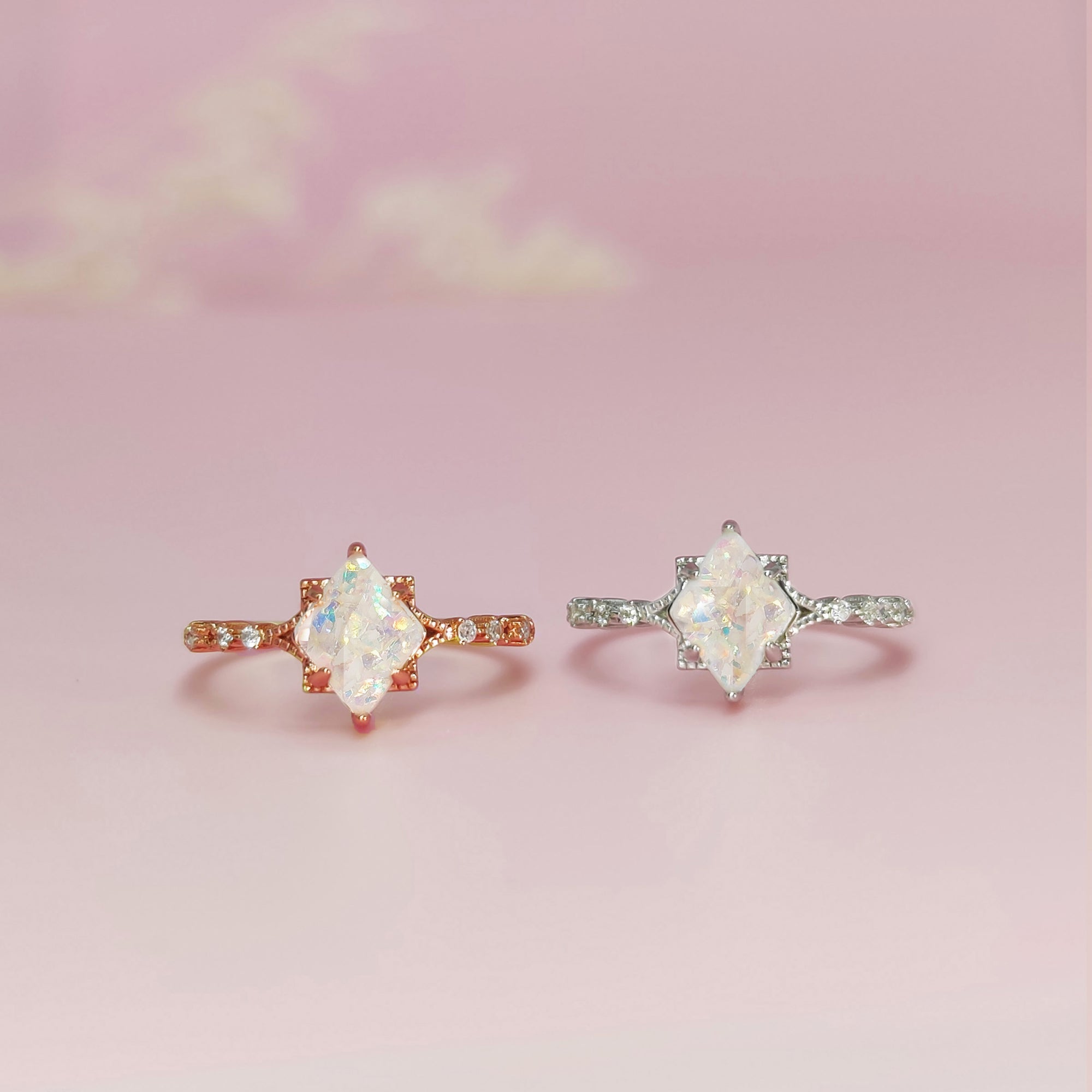 Anillo de cenizas en forma de diamante de plata esterlina (kit de bricolaje)