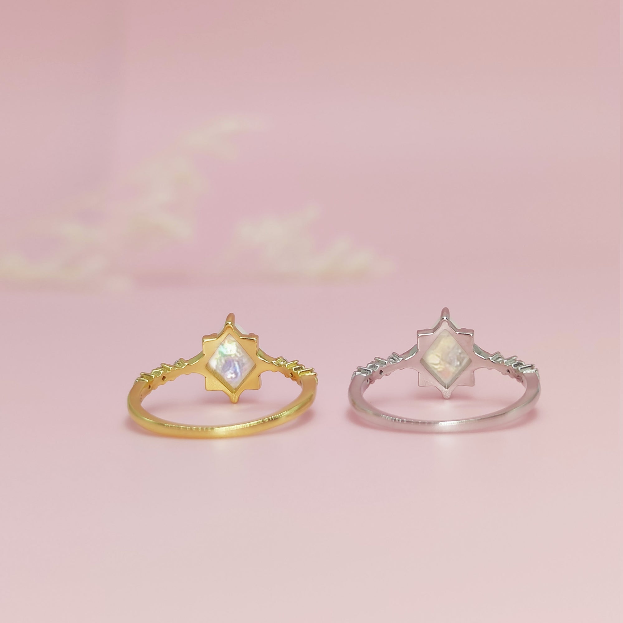 Anillo de cenizas en forma de diamante de plata esterlina (kit de bricolaje)
