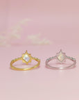 Anillo de cenizas en forma de diamante de plata esterlina (kit de bricolaje)