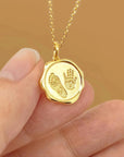 Ethereal Imprint: Solid Gold Footprint Necklace
