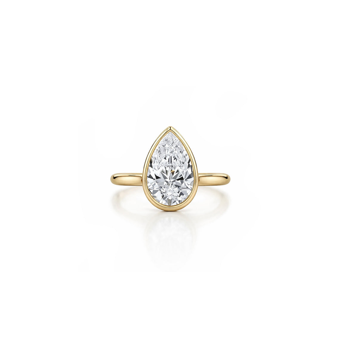 Liquid Aura: Elegant Pear Cut Solitaire Ring Lab-Grown Diamond Ring Engagement Ring