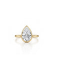 Liquid Aura: Elegant Pear Cut Solitaire Ring Lab-Grown Diamond Ring Engagement Ring