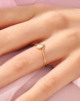 TenderDrop: V Shaped Teardrop Breastmilk Gold Ring