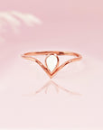 TenderDrop: V Shaped Teardrop Breastmilk Gold Ring