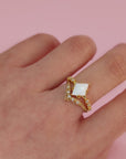 Celestial Whisper: Solid Gold Breastmilk Ring set