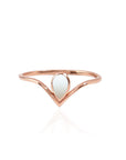 TenderDrop: V Shaped Teardrop Breastmilk Gold Ring