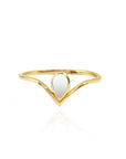 TenderDrop: V Shaped Teardrop Breastmilk Gold Ring