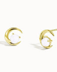 MoonlitEmbrace: Solid Gold Breastmilk Stud Earrings