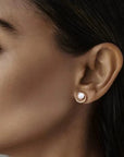 MoonlitEmbrace: Solid Gold Breastmilk Stud Earrings