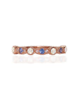 NurtureGlow: Solid Gold Birthstone Ashes Stackable Ring