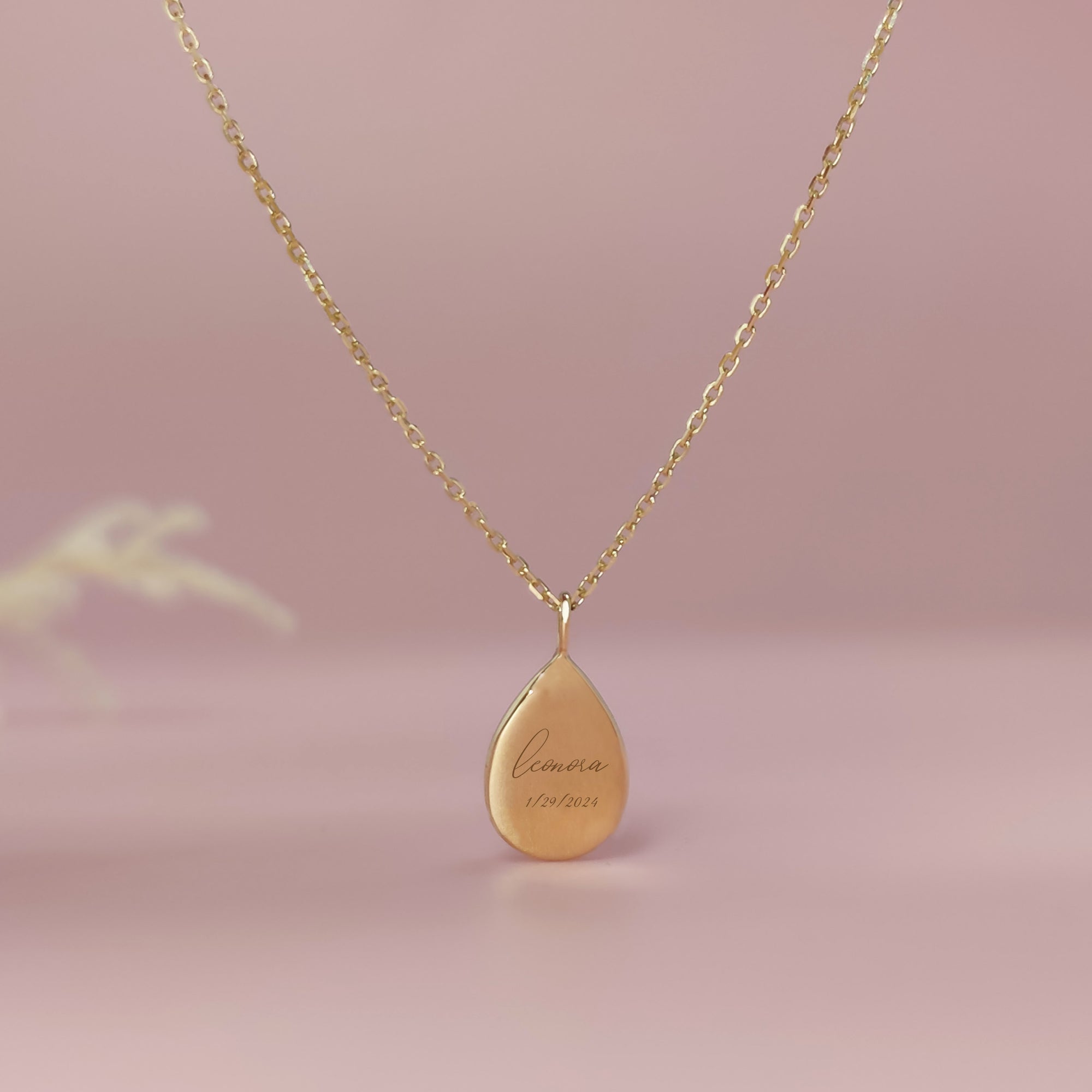 Glisten Drop: Teardrop Breastmilk Gold Necklace