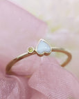 Heart's Glow: Birthstone Breast Milk Ring