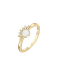 Lunar Radiance: Solid Gold Marquise Breastmilk Ring Set